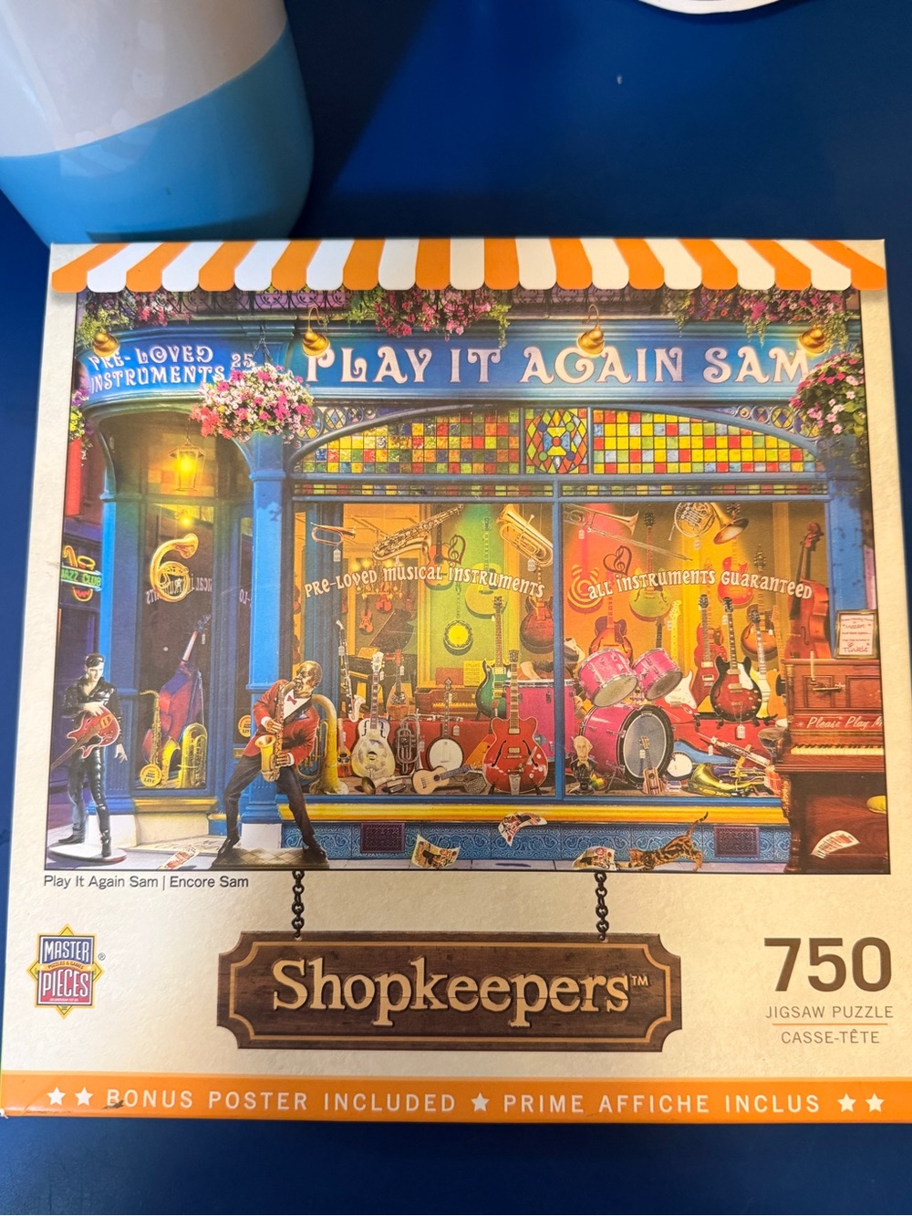 Play It Again Sam Shopkeepers 750-Piece Puzzle — Blue, Orange, Pink